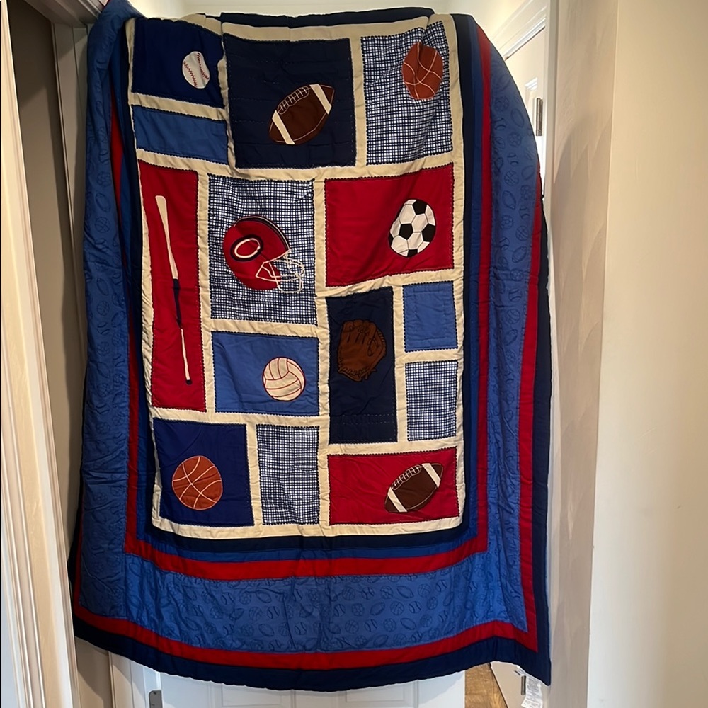 Sports Themed Patchwork comforter